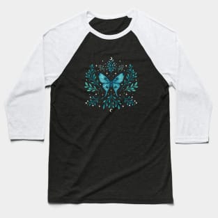 Mystical Luna Moth - Turquoise Baseball T-Shirt